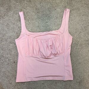 Shein Baby Pink Ruched Bustier Tank Top | Size XS